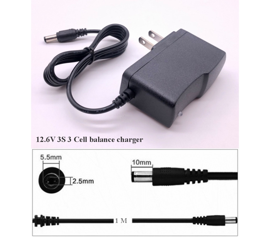 12.6V 1A 3S 3 Cell Battery Balance Charger Lithium 18650 3 Cell Charger