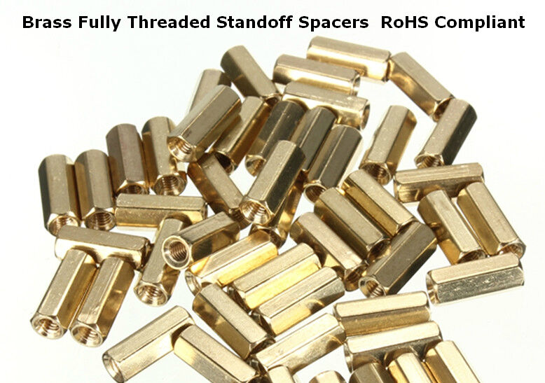 M3 X 10mm Long Female Threaded Brass Hexagonal Standoff Pcb Spacers