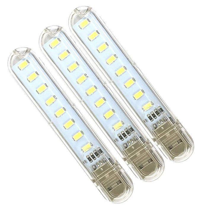 Mini Portable Usb Led Night Light 5730 Smd 8 Leds Lamp Reading Camping Cool White
