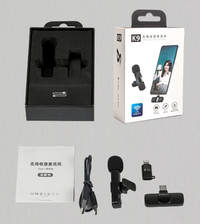 K9 Wireless Microphone For Mobile Type-c & Lightning