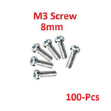 100pcs M3 Screw 8mm