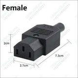 Iec C13 Re-wireable Female Power Connector - Black, 3-pin