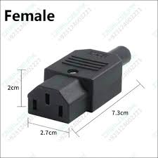 Iec C13 Re-wireable Female Power Connector - Black, 3-pin
