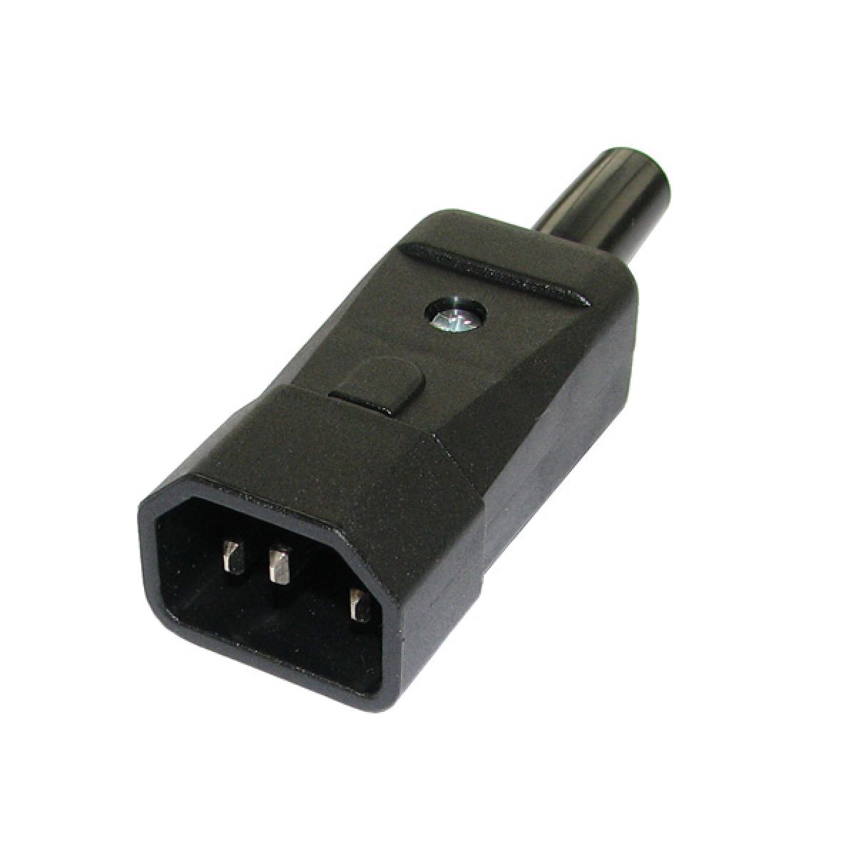 Iec C14 Re-wireable Male Power Connector - Black, 3-pin