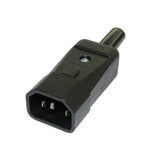 Iec C14 Re-wireable Male Power Connector - Black, 3-pin