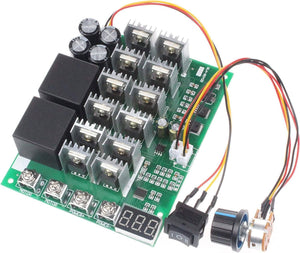 NOYITO PWM Motor Speed Controller 60A DC 10V-55V 12V 24V 36V 48V Digital Display 100A Max Brush DC Motor Controller - Third gear Forward Reverse Stop