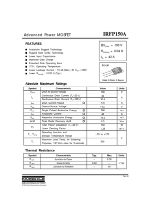 Irfp150a Advanced Power Mosfet