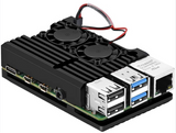 Raspberry Pi 4 Aluminum Heatsink Case with Dual Fan - Digilog.pk