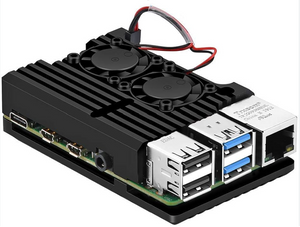 Raspberry Pi 4 Aluminum Heatsink Case with Dual Fan - Digilog.pk