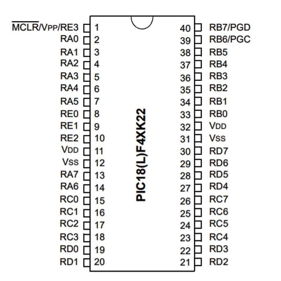 Microchip Pic18f46k22 Microcontroller 18f452 (40-pin Dip) Pic Microcontroller Dip