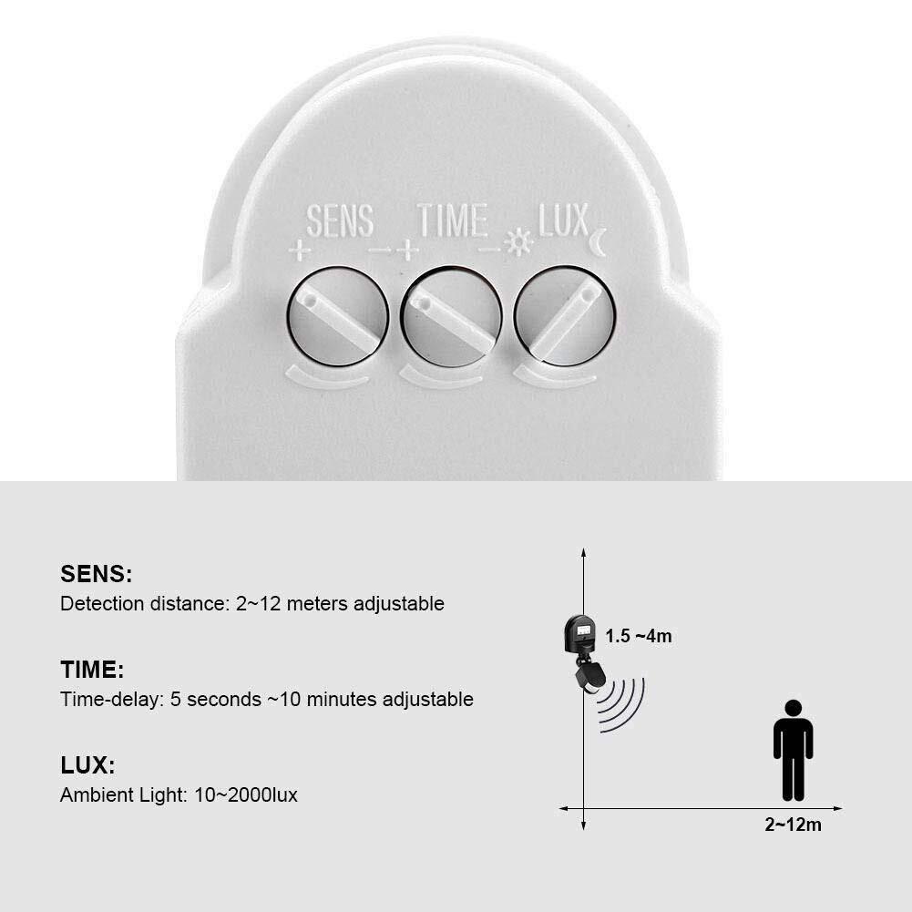 220v Automatic Infrared Pir Led Motion Sensor Detector Switch