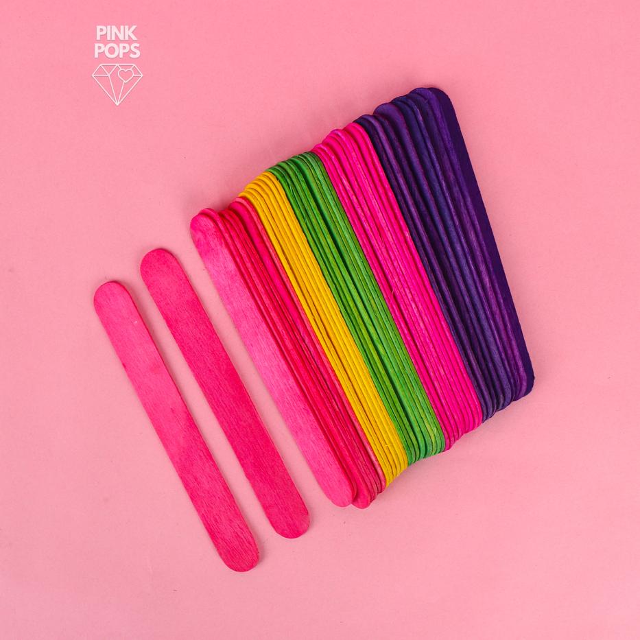 100pcs popsicle stick mix colour ice cream sticks