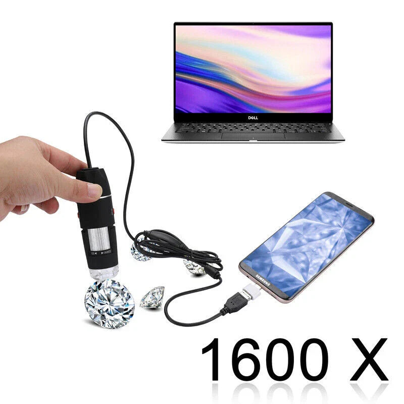 3 In 1 1600x Zoom 8 Led Usb Microscope Digital Magnifier Endoscope Video Camera