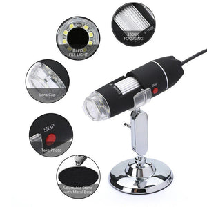 3 In 1 1600x Zoom 8 Led Usb Microscope Digital Magnifier Endoscope Video Camera