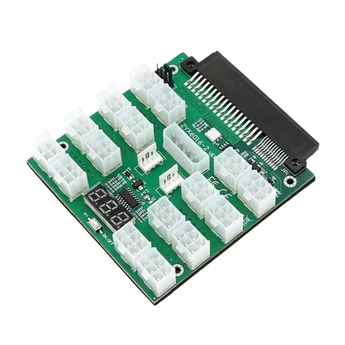 Power Supply Server 12 Port 6Pin 12V Breakout Board With LED Digital Display For 1200W 1000W 750W PSU GPU