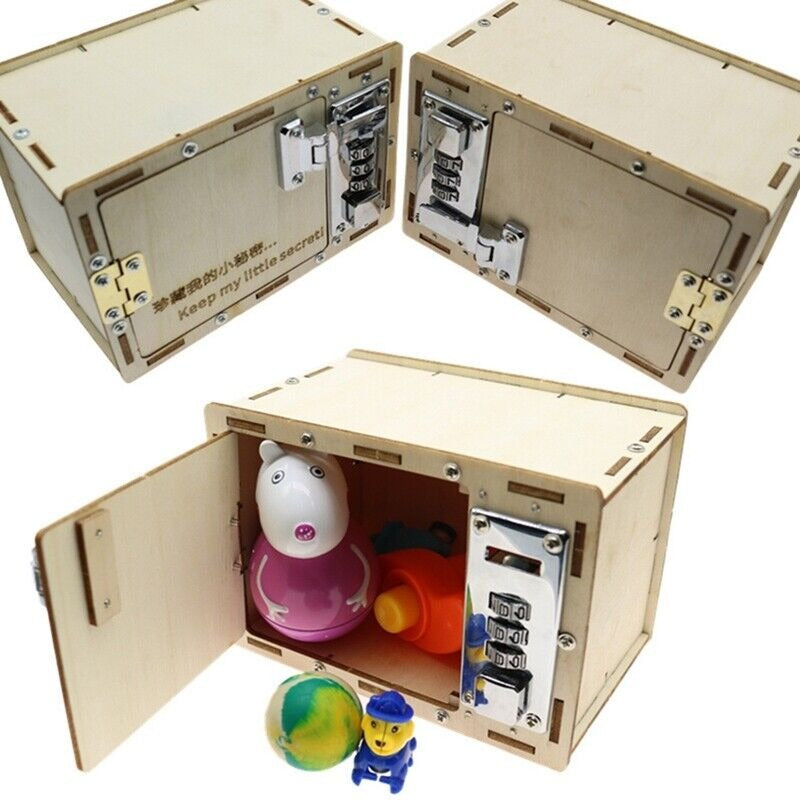 UnAssembled 3D Kids Wooden Lockbox Kit DIY Wooden