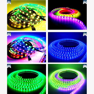 12v Ws2811 Led Strip Lights, Rgb Led Pixel Strip 5m 300 Leds Ip30 Addressable Intelligent Led Light Strip For Advertising Decoration Diy Projects With Remote And 5v 2a Power Supply