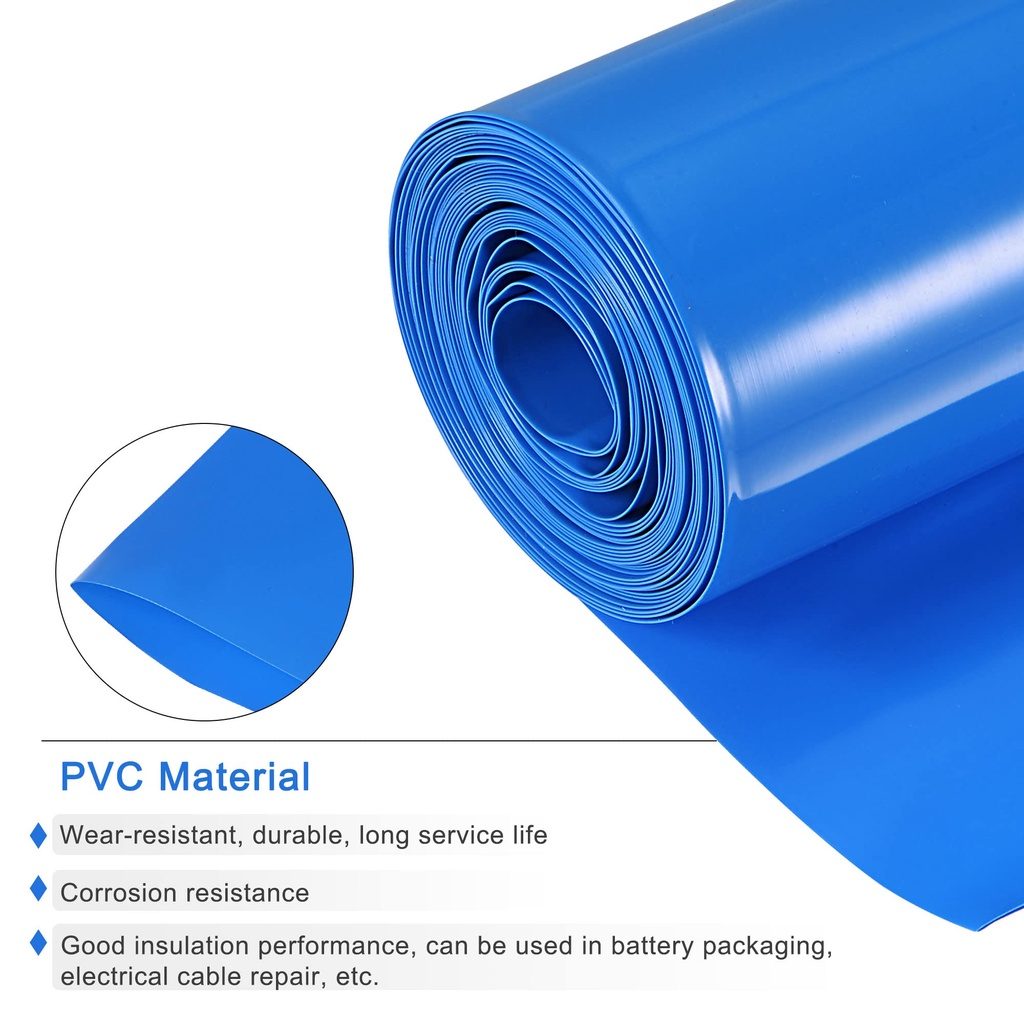 60mm Blue PVC Heat Shrink Tube – 1 Meter