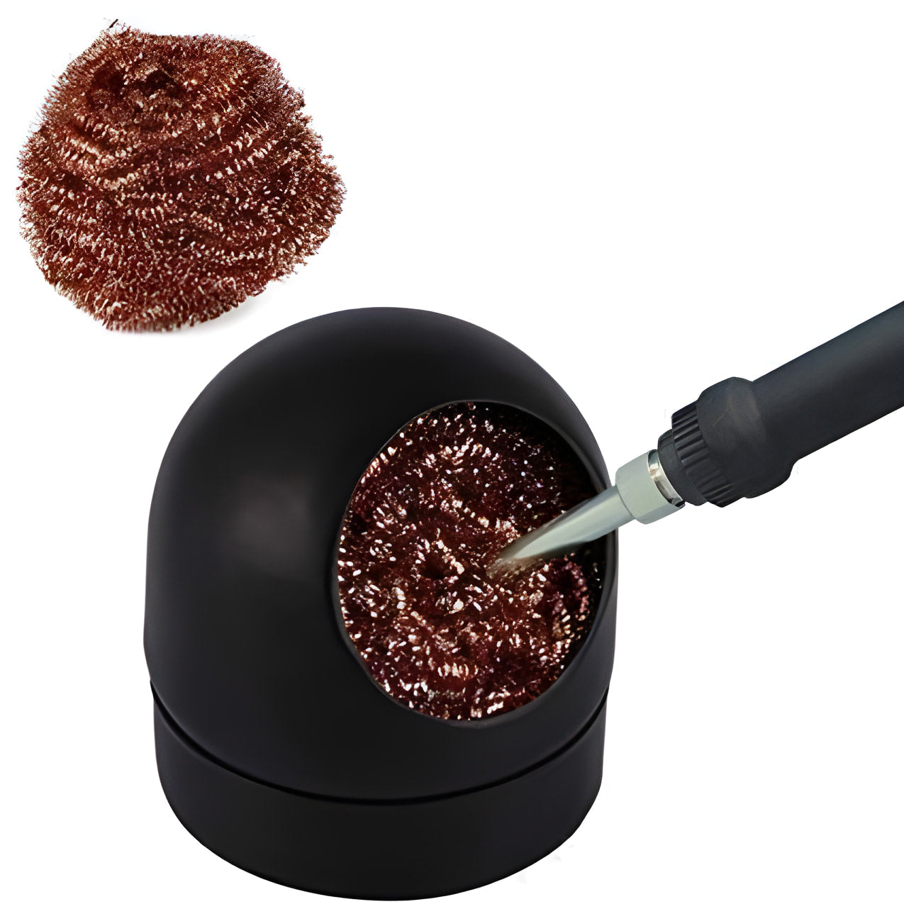 Soldering Iron Tip Cleaner Welding Head Cleaning Steel Wire Brush With Stand Holder For Bga Soldering Station