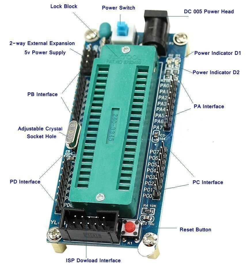 Atmega16 Atmega32 Isp Avr Minimum Development System Board Module