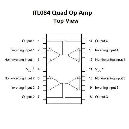 Tl084 Quad Operational Amplifier Ic