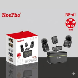 Neepho Np-61 Wireless Microphone 5-in-1 Lavalier Mic