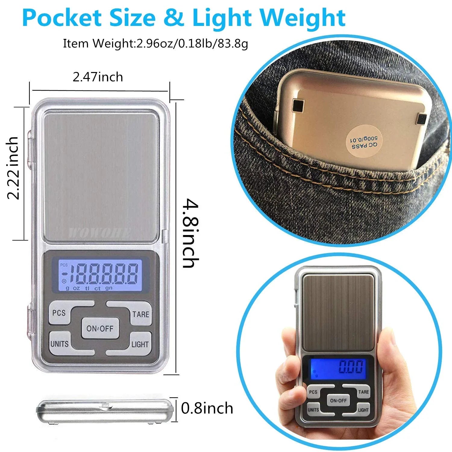 Digital Pocket Scales Gram Food Scale Kitchen Portable Scale Small Mini Cooking Scale Digital Weight Grams Capacity 200g