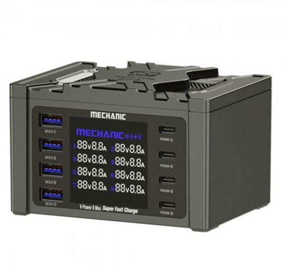 Mechanic V-Power 8 Ultra / Max 8-Ports 115W Desktop Digital Display High Power Fast Quick Charger
