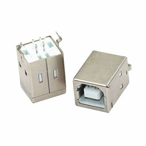 Square USB B Type Female Socket Connector 180 Degree for Printer Data Interface