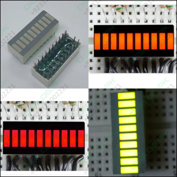 10 Segment Dual Led Light Display Module Bar Graph Ultra Bright Red Yellow Orange Colors Multi-color