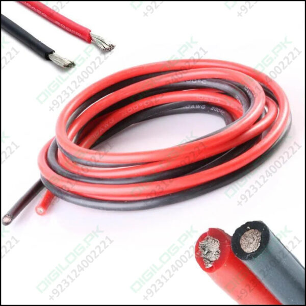 12awg High Quality And Temperature Silicone Soft Red And Black Wire 30cm (pair)