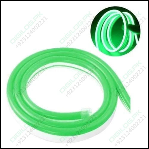 12v Green Neon Flexible Strip Light 1m Waterproof Smd 5050 Rope String Silicone Lamp Outdoor Lighting