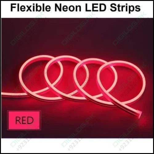 12v Red Neon Flexible Strip Light 1m Waterproof Smd 5050 Rope String Silicone Lamp Outdoor Lighting