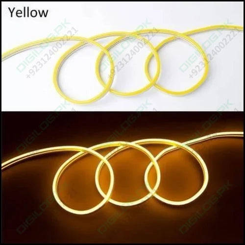 12v Yellow Neon Flexible Strip Light 1m Waterproof Smd 5050 Rope String Silicone Lamp Outdoor Lighting