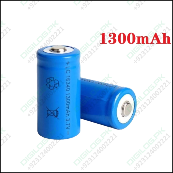 16340 Rechargeable Battery 1300mah 3.7v Li-ion Cr123a