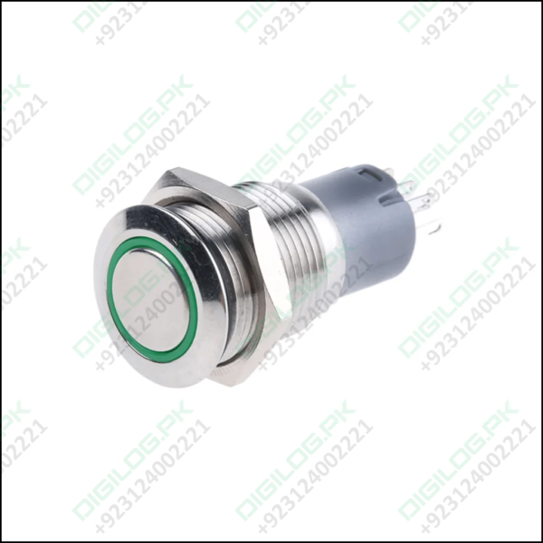 16mm Water Proof Metal Power Switch With Light Push On Push Off Spdt