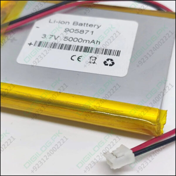 3.7v 5000mah Lithium-ion Battery With Jst 2.0mm Connector