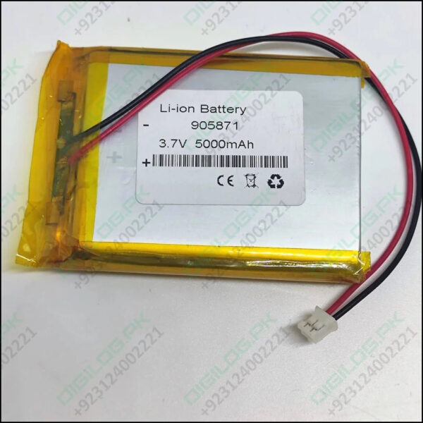3.7v 5000mah Lithium-ion Battery With Jst 2.0mm Connector And Bms In Pakistan