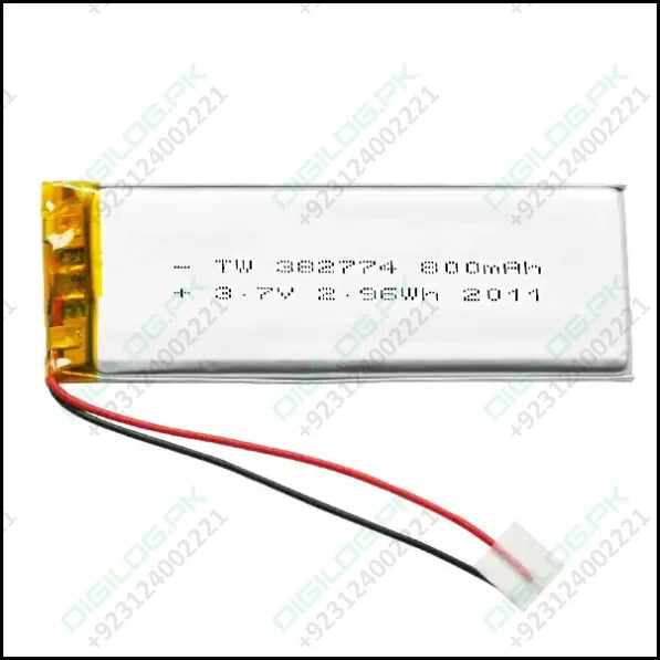 3.7v 800mah Battery Rechargeable Lithium Polymer Ion Battery Tw382774