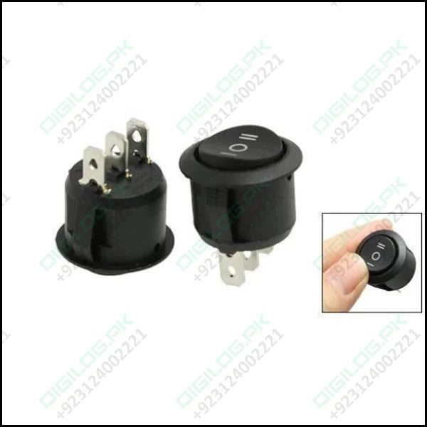 3 Position On/off/on Round Rocker Switch Circular Black For Car Motorcycle Boat Etc