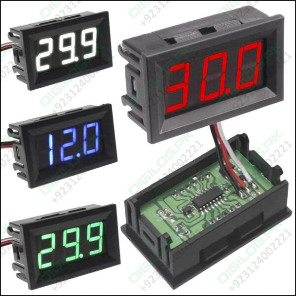 3 wire  0-100V Red LED digital voltmeter module panel meter