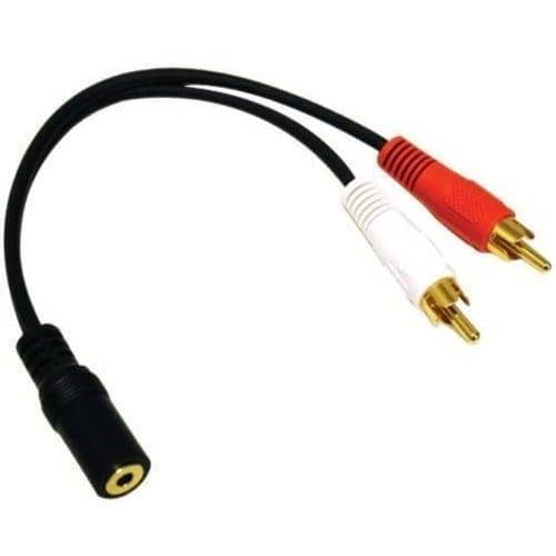 3.5mm Female To 2x RCA Male Stereo AUX Audio Headphone Y Splitter Adapter Cable