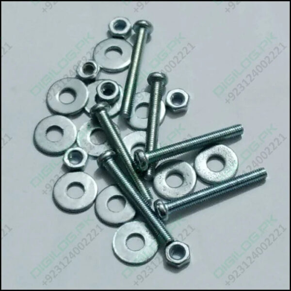 3mm x 15mm M3 Long Slotted Machine Screws Plus Nut & Washer