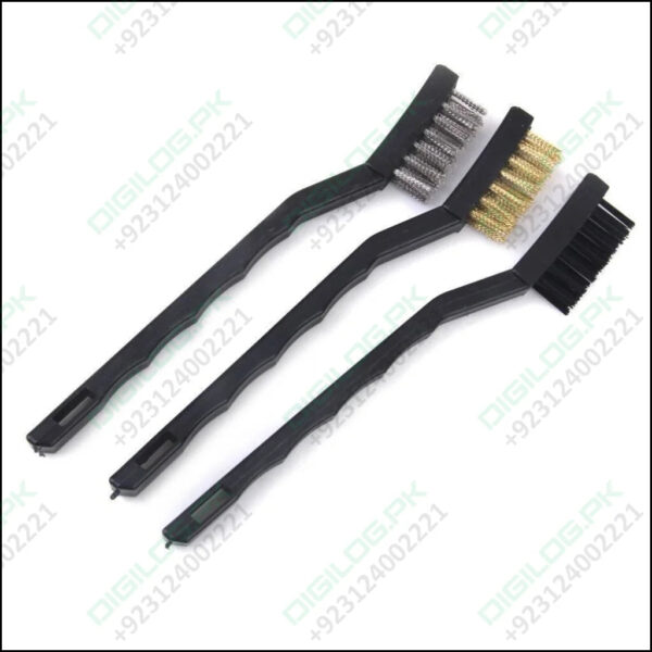 3pcs Wire Brush Stainless Steel Nylon Brass Brushes Cleaning
