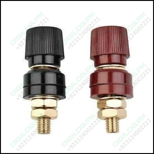 5 By 16 Mm Battery Terminal Stud Remote Battery Binding Post Power Junction Connector Terminal Kit 1 Pair Black + Red