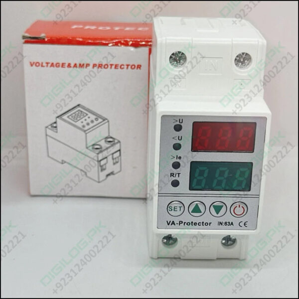 63a 230v Adjustable Over Under Voltage Protector Voltage Ampere Relay Protection Breaker With Over Current Protector In Pakistan | Digilog.pk