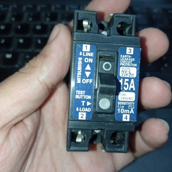 USED MITSUBISHI NV-L22FZC 15A Earth Leakage Circuit Breaker