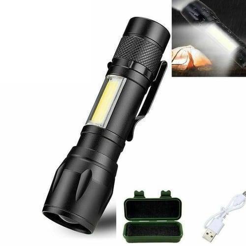 Pocket Size USB Charging Powerful Flash Light Lamp 3800LM XPE COB Portable Zoomable Torch With 3 Modes