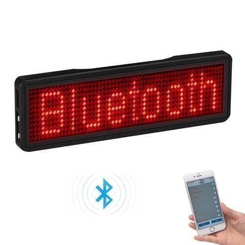 Rechargeable Bluetooth Programmable Scrolling LED Badge With Pin Magnet