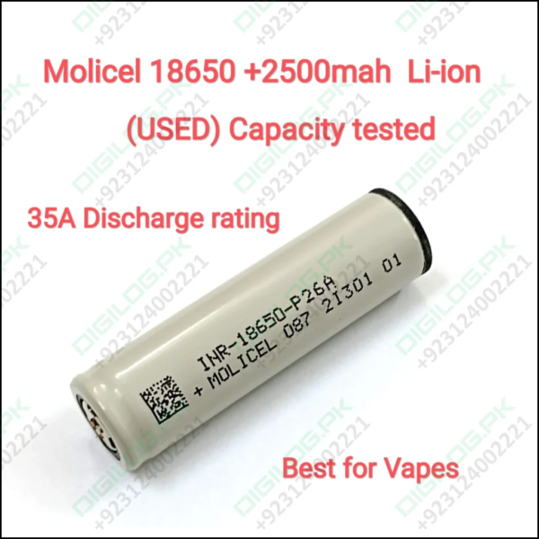 A Used Powerful And Long-lasting Battery Molicel 18650 Li-ion Battery +2500mah